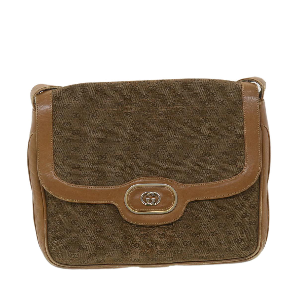GUCCI Micro GG Canvas Shoulder Bag Beige Brown  ar9061