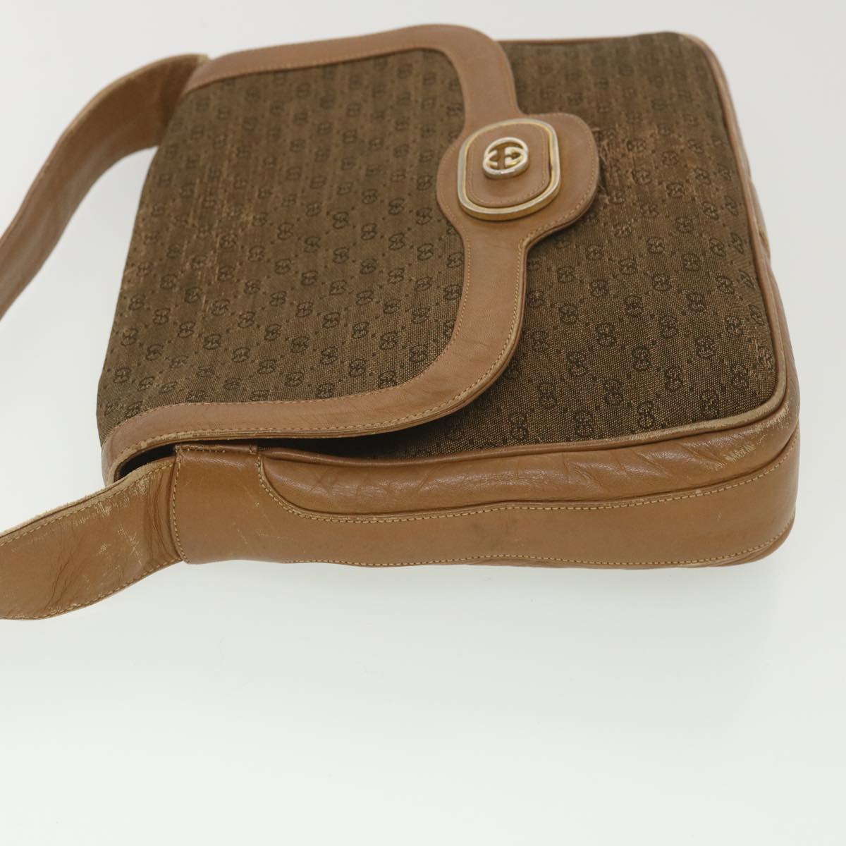 GUCCI Micro GG Canvas Shoulder Bag Beige Brown  ar9061