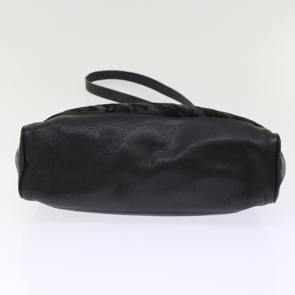 GUCCI Shoulder Bag Suede Leather Black  ar9974