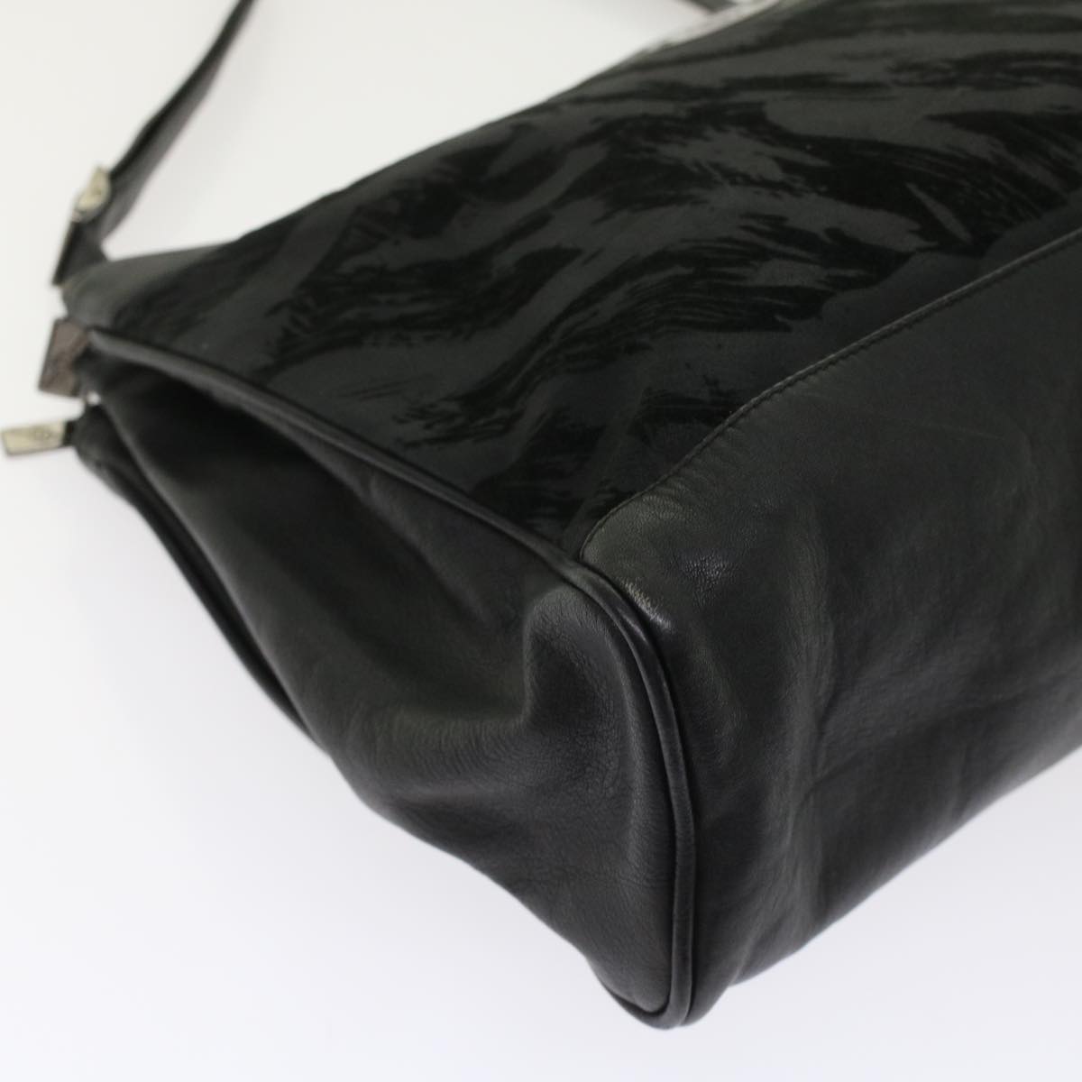 GUCCI Shoulder Bag Suede Leather Black  ar9974