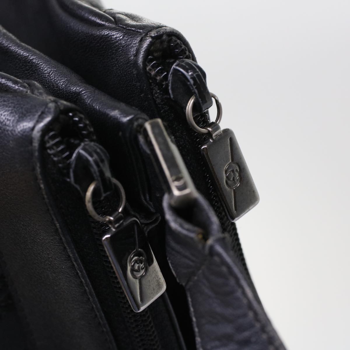 GUCCI Shoulder Bag Suede Leather Black  ar9974