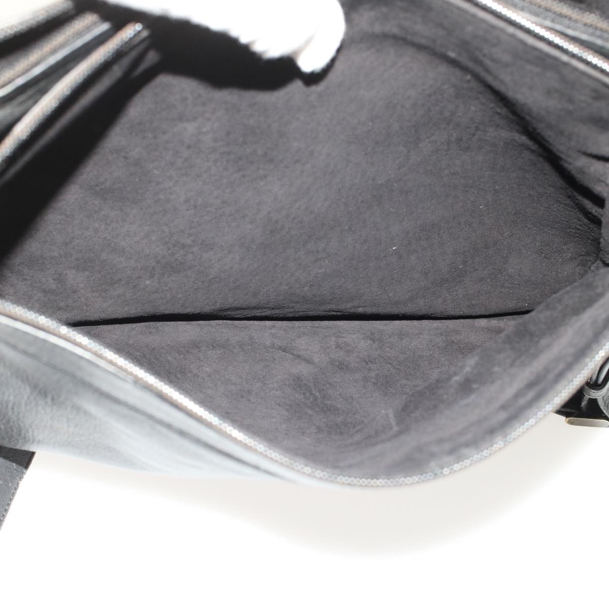 GUCCI Shoulder Bag Suede Leather Black  ar9974