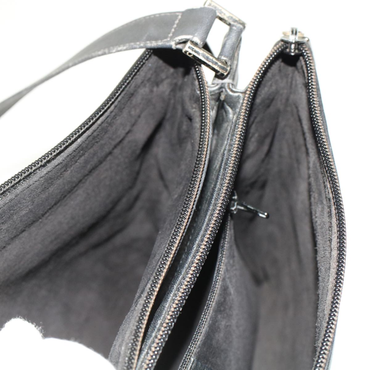 GUCCI Shoulder Bag Suede Leather Black  ar9974