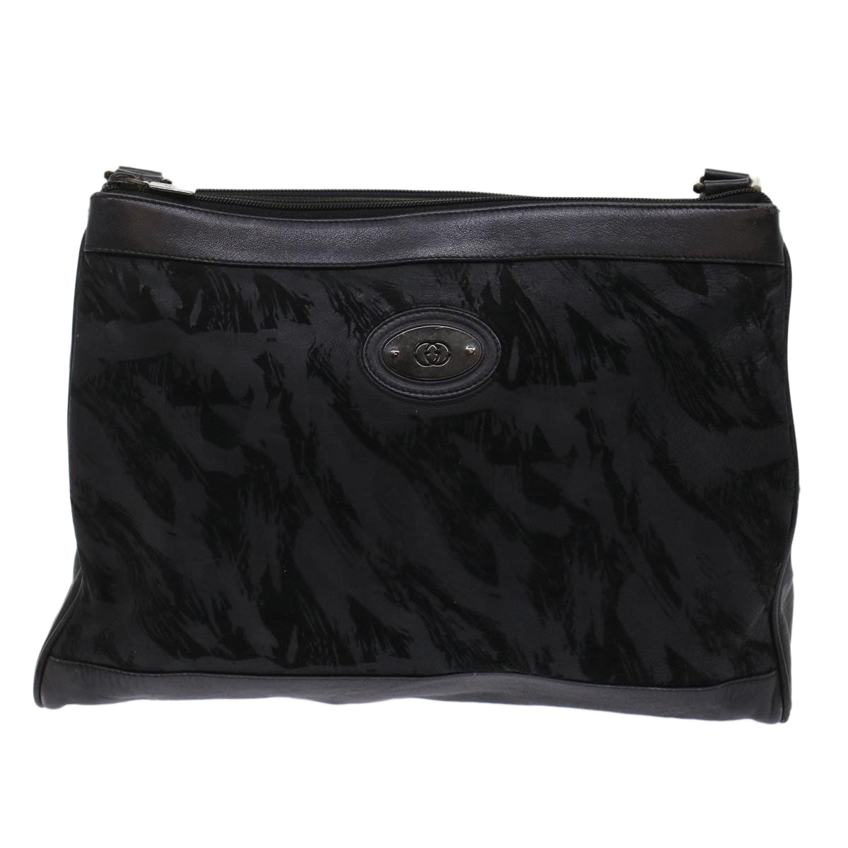 GUCCI Shoulder Bag Suede Leather Black  ar9974