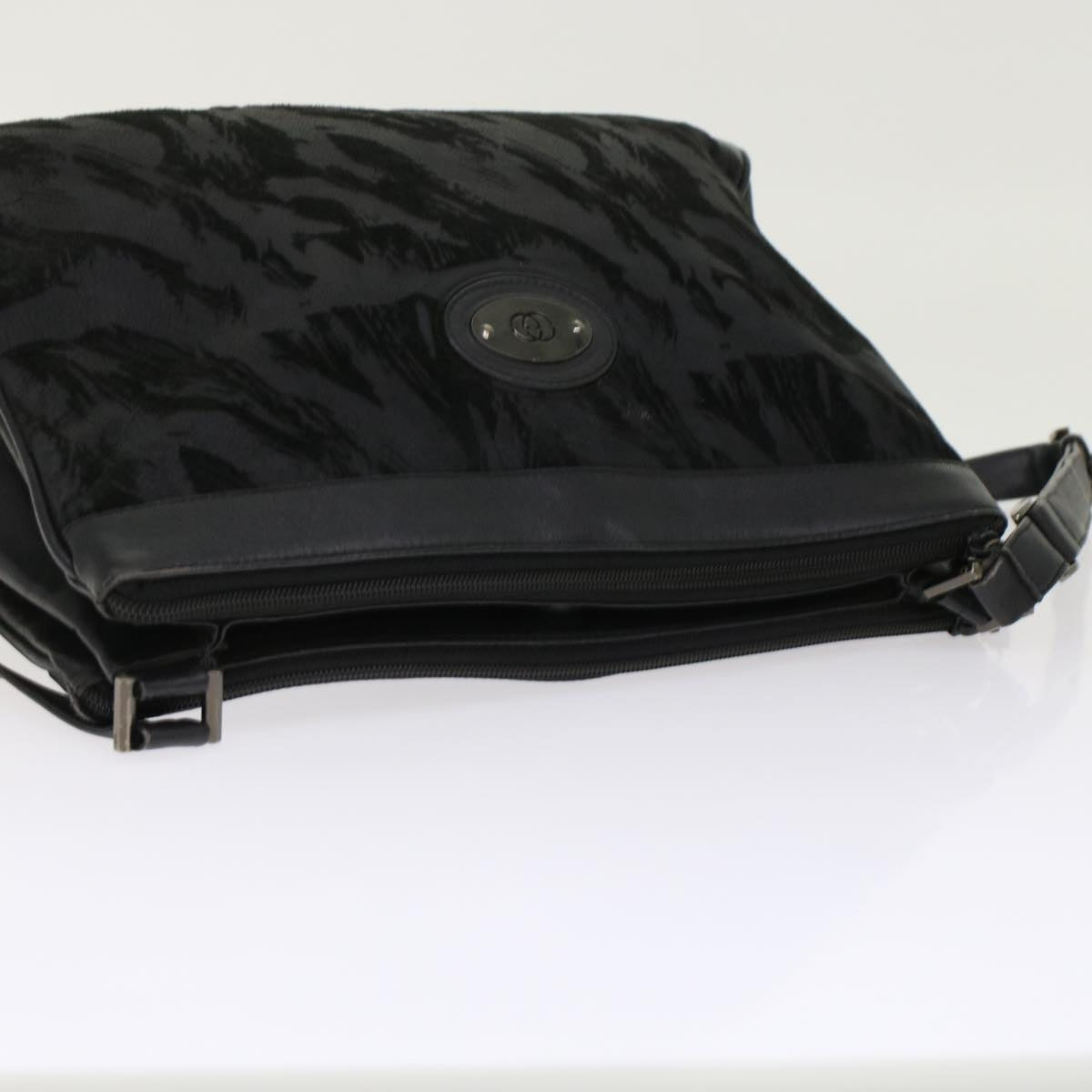 GUCCI Shoulder Bag Suede Leather Black  ar9974
