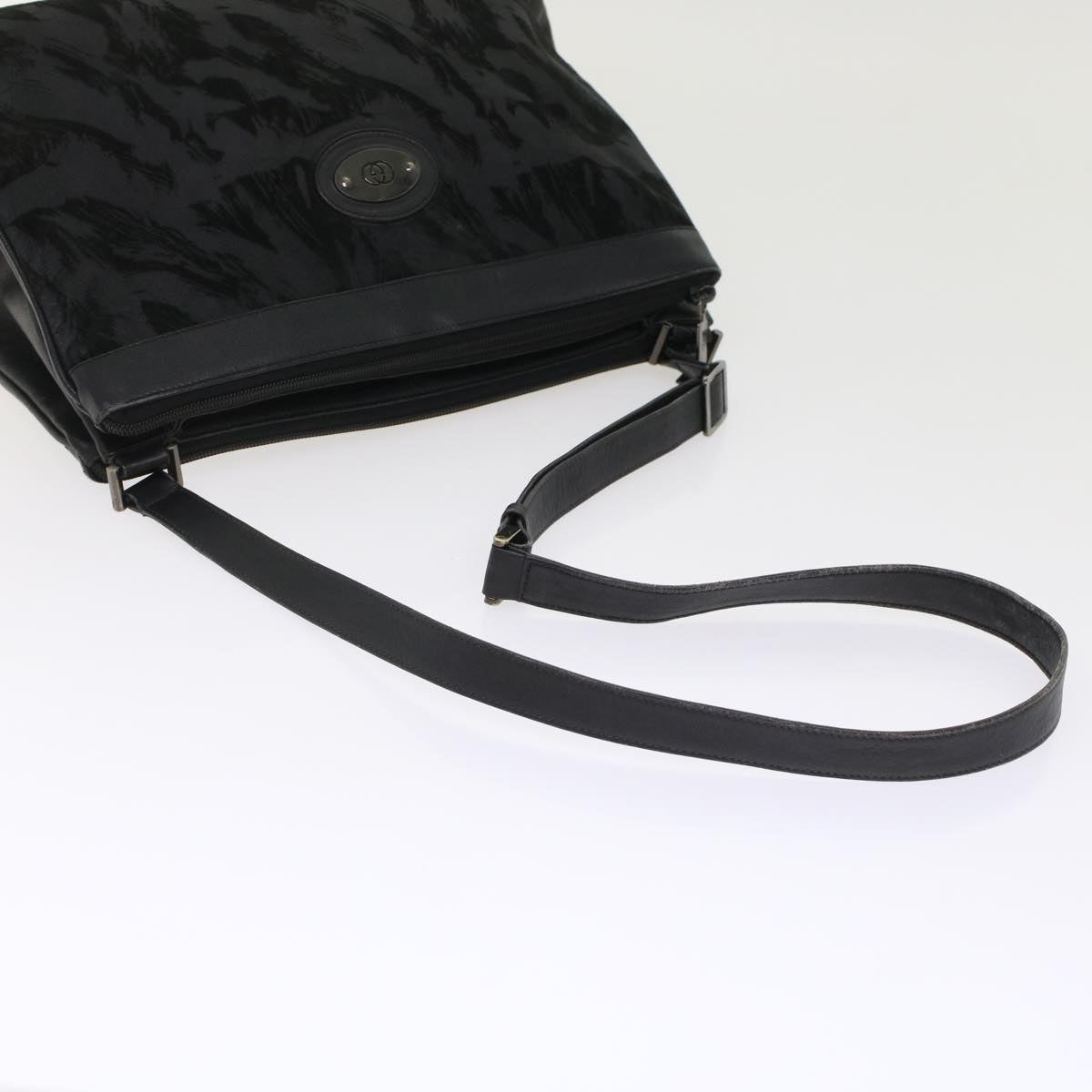 GUCCI Shoulder Bag Suede Leather Black  ar9974