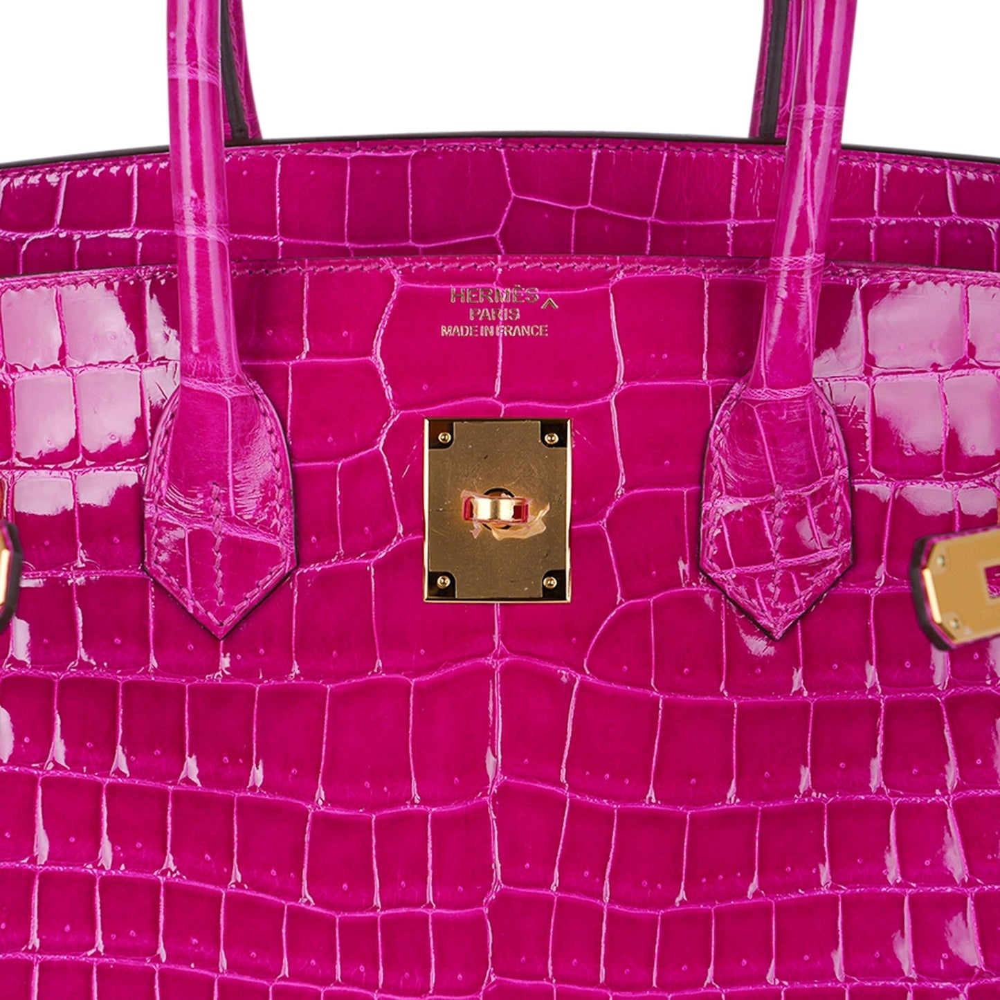 Hermes Birkin 35 Rose Scheherazade Porosus Crocodile Bag Gold Hardware