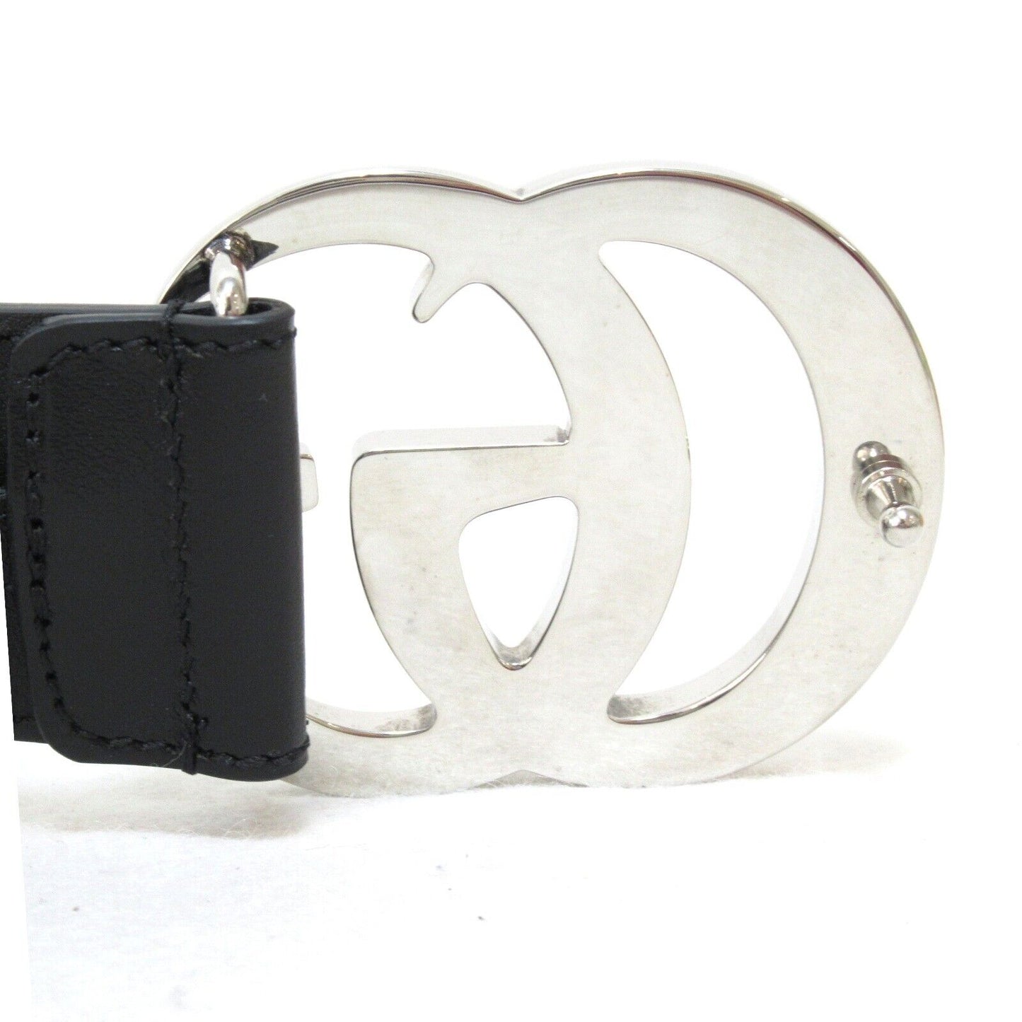 Gucci Wide Belt G Leather Black New