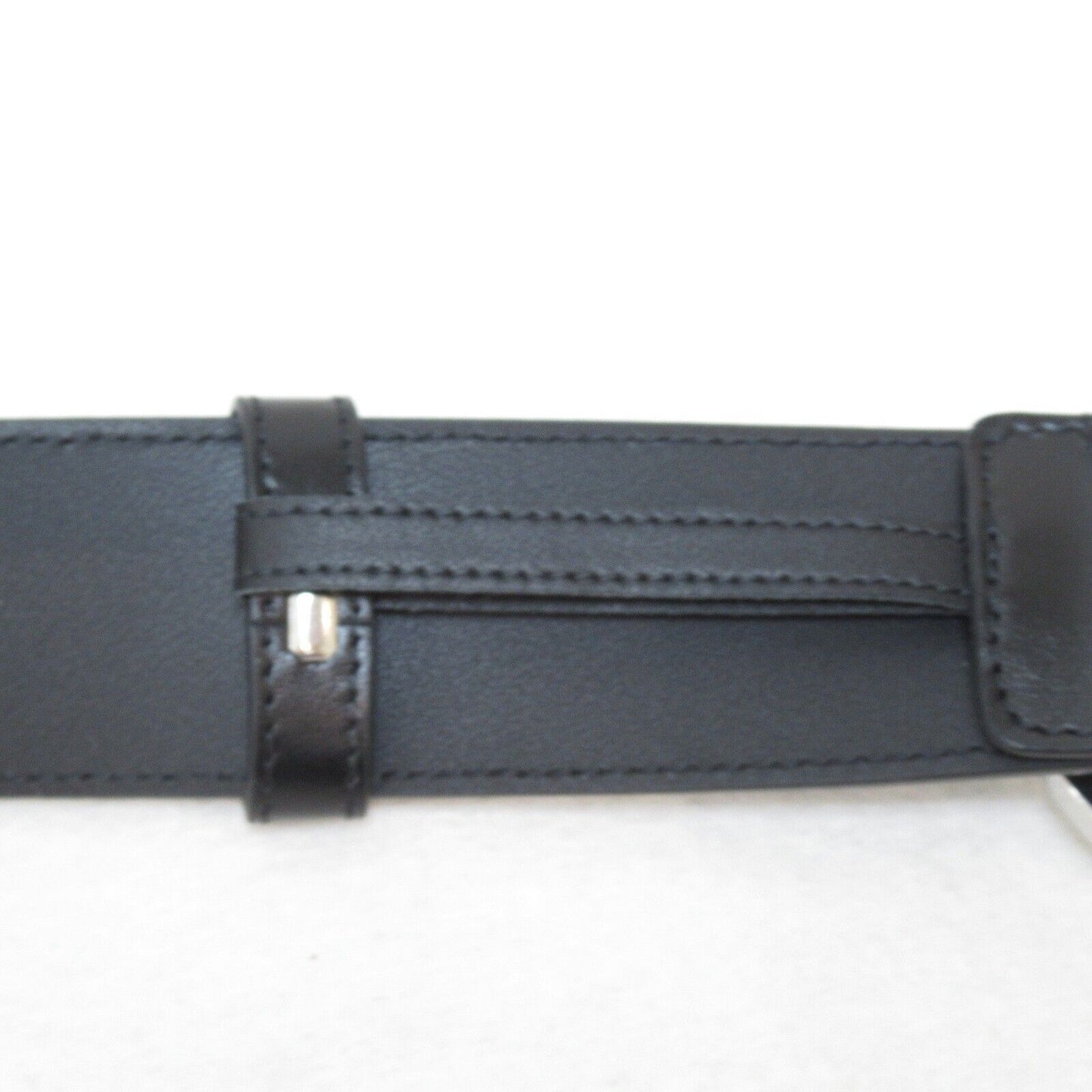 Gucci Wide Belt G Leather Black New