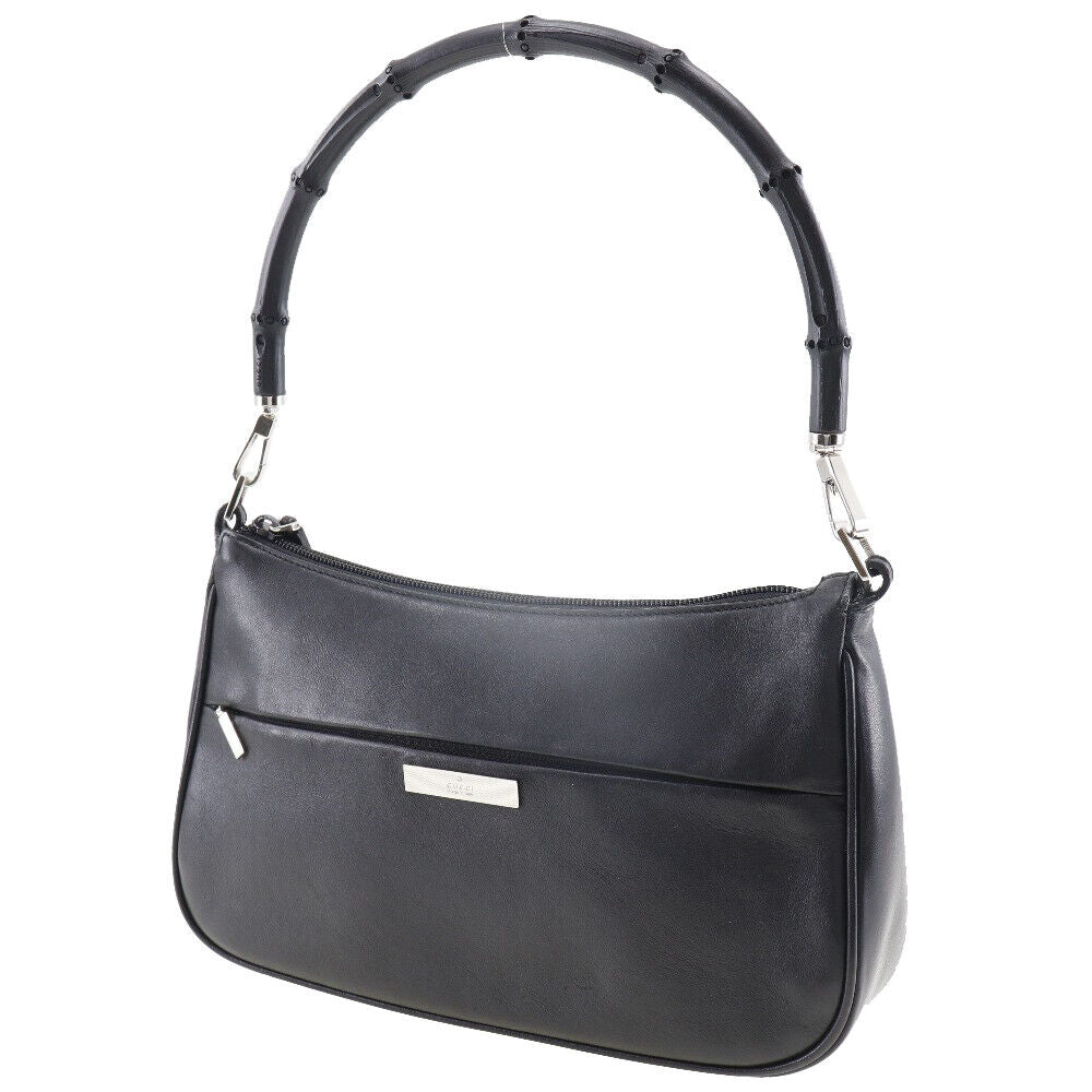 Gucci Bamboo Shoulder Bag Black Calfskin