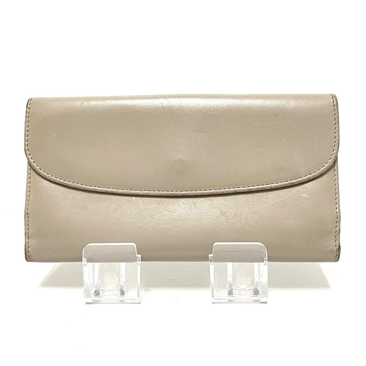 Gucci - Gray Beige Leather Long