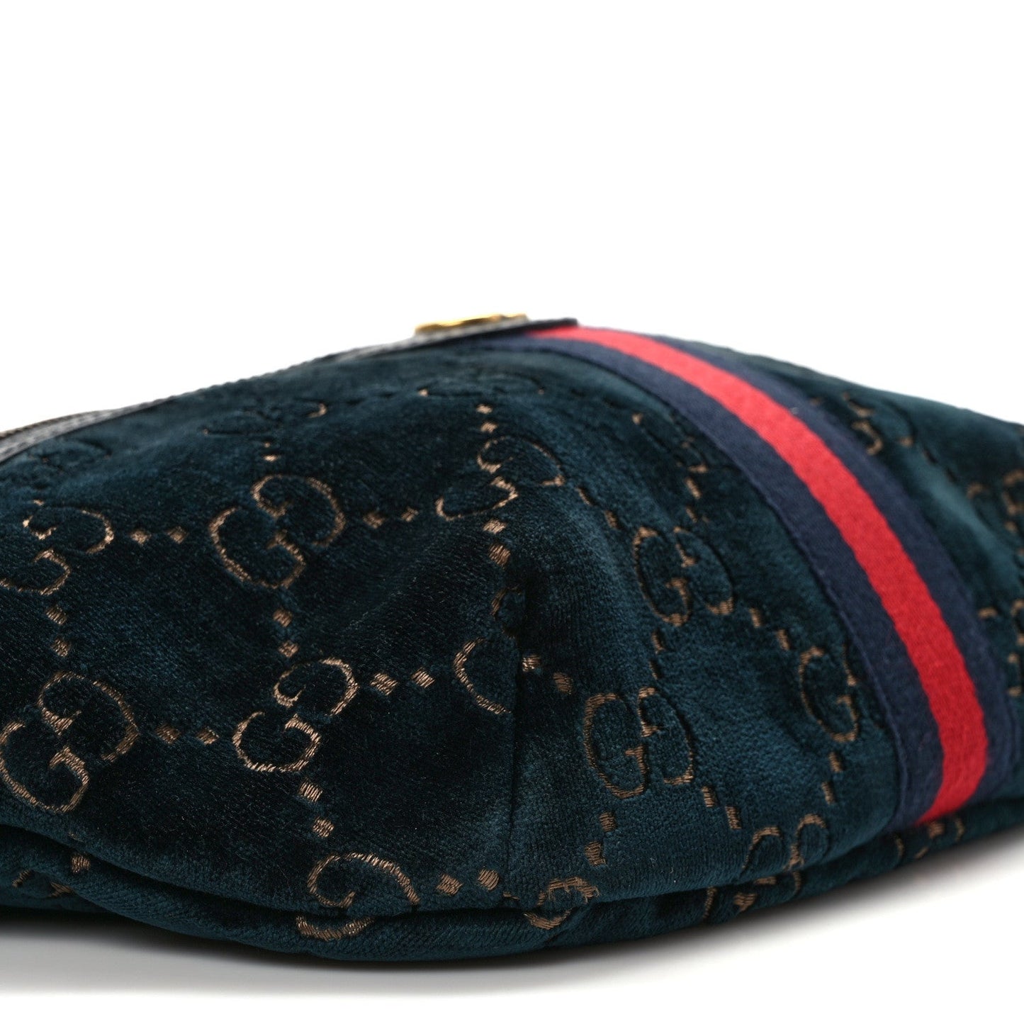 Gucci Velvet Gg Web Belt Bag Blue Beige