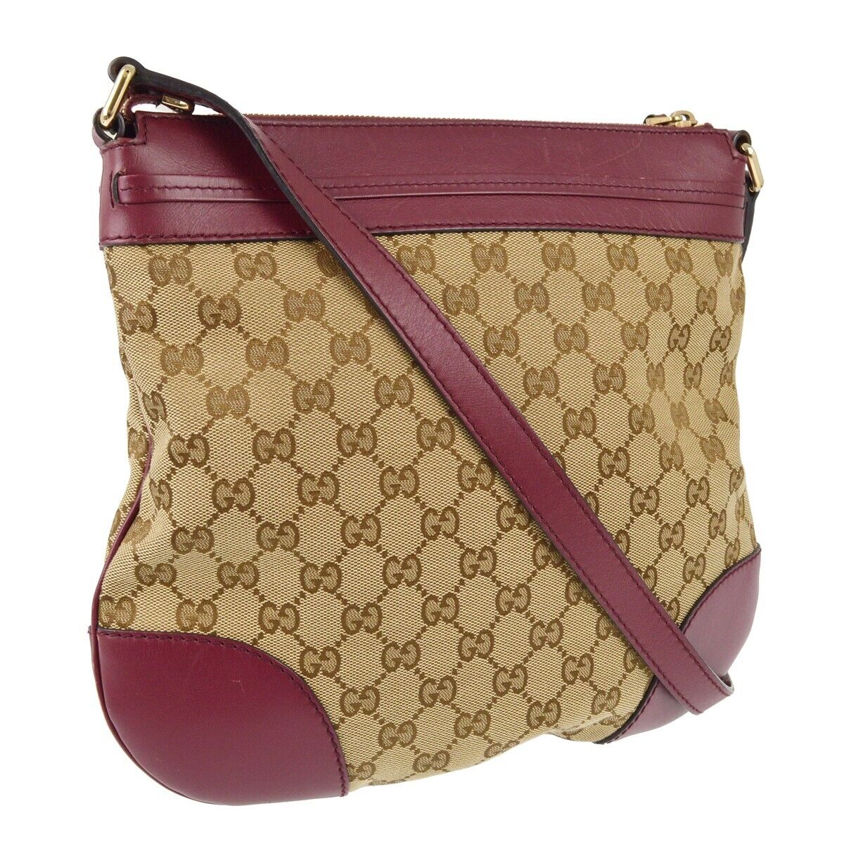 Gucci Beige Bordeaux Gg Crossbody Bag