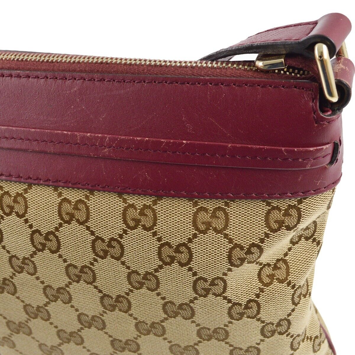 Gucci Beige Bordeaux Gg Crossbody Bag