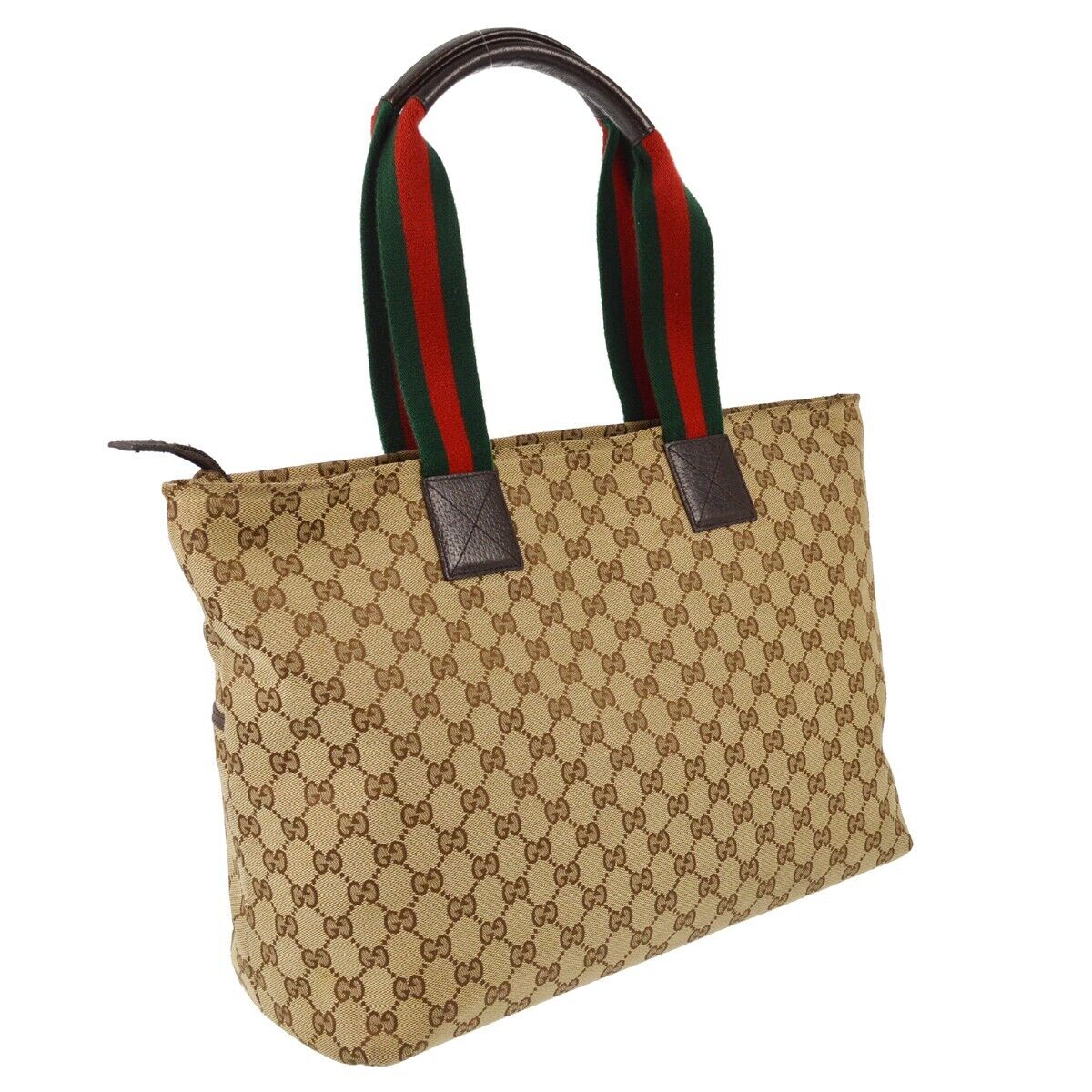 Gucci Beige Brown Sherry Gg Tote Handbag