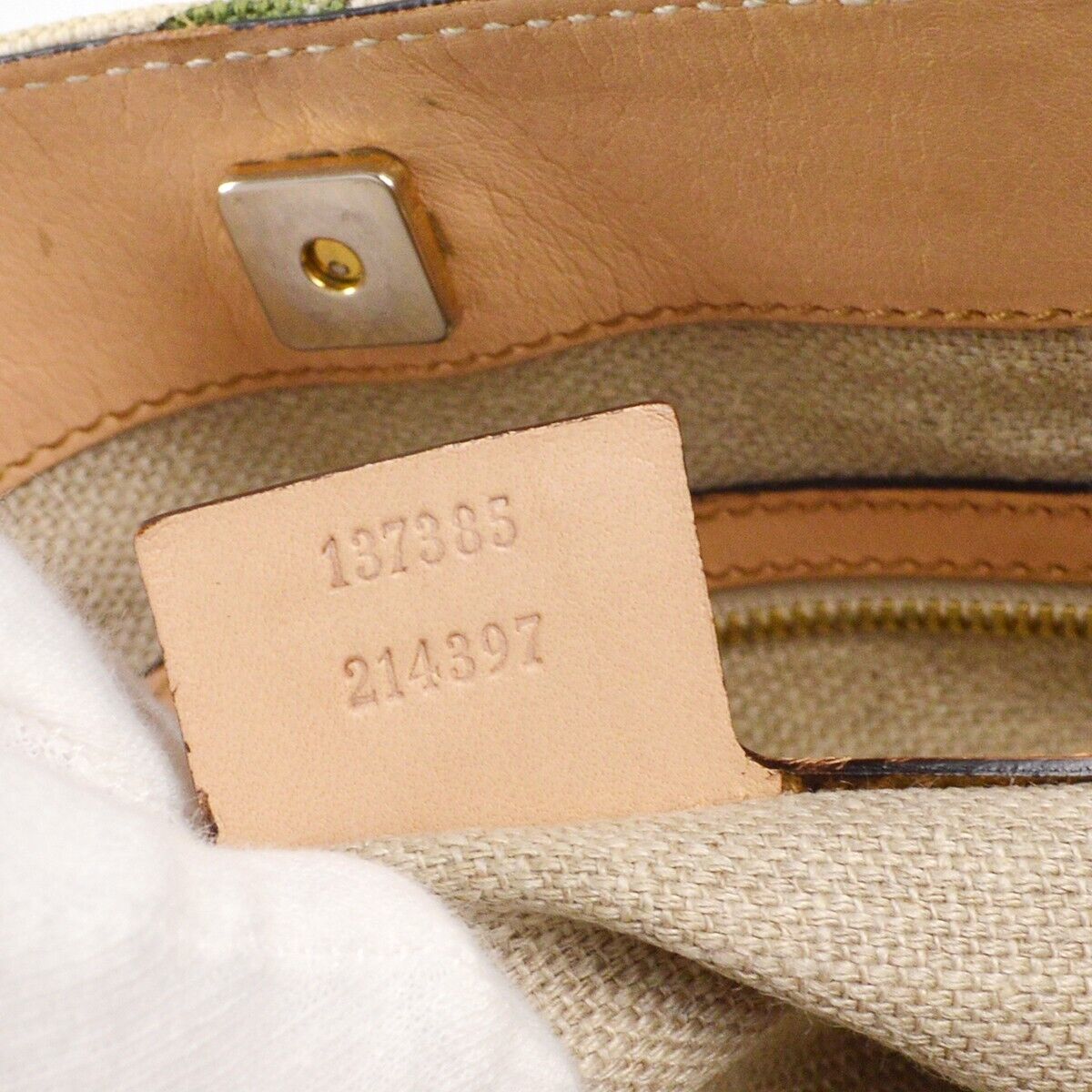 Gucci Beige Flower Horsebit Tote Handbag