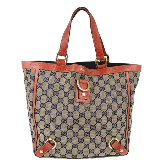 Gucci Red Navy Beige Gg Tote Handbag