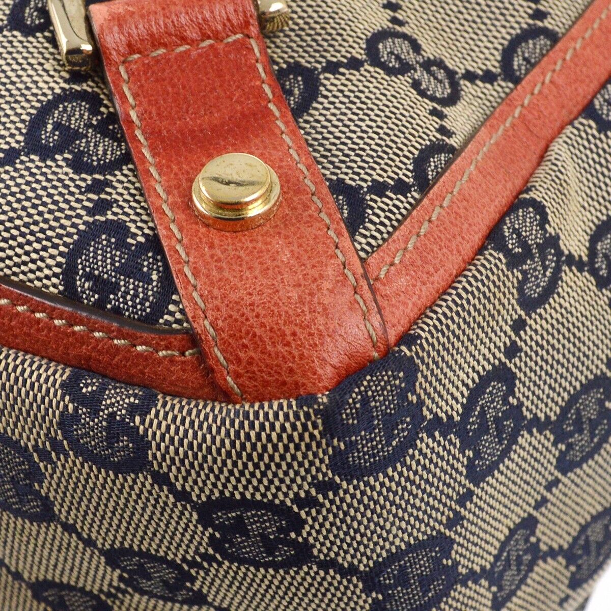 Gucci Red Navy Beige Gg Tote Handbag