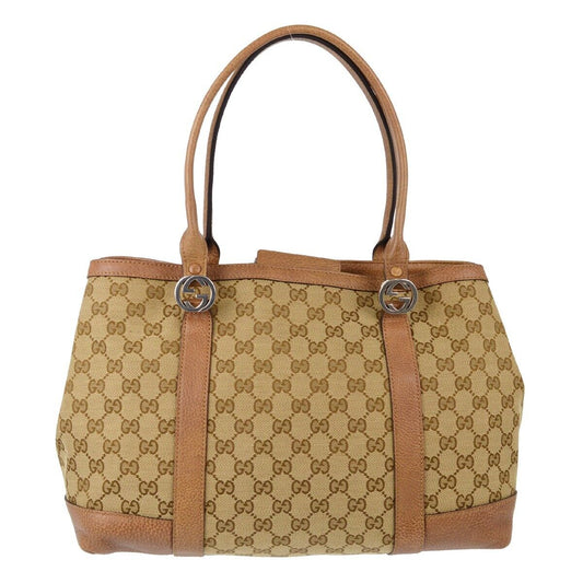 Gucci Beige Brown Gg Tote Handbag