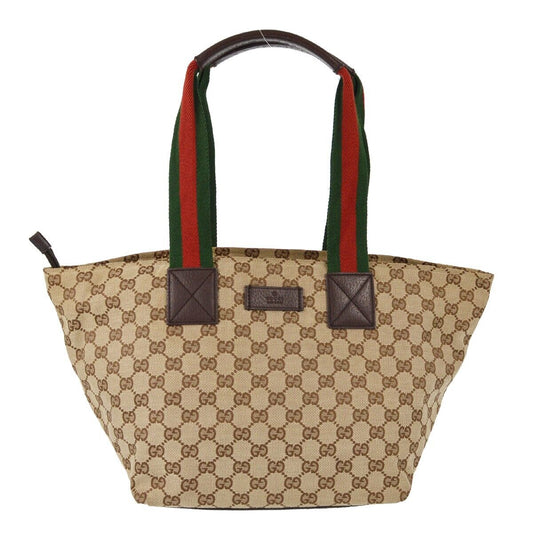 Gucci Beige Brown Sherry Gg Tote Handbag