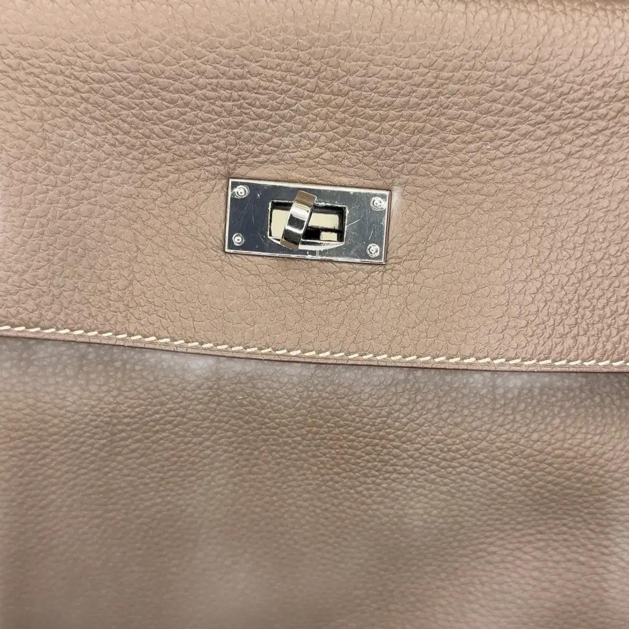 HERMES Togo Kelly Retourne 32 Etoupe B22-35