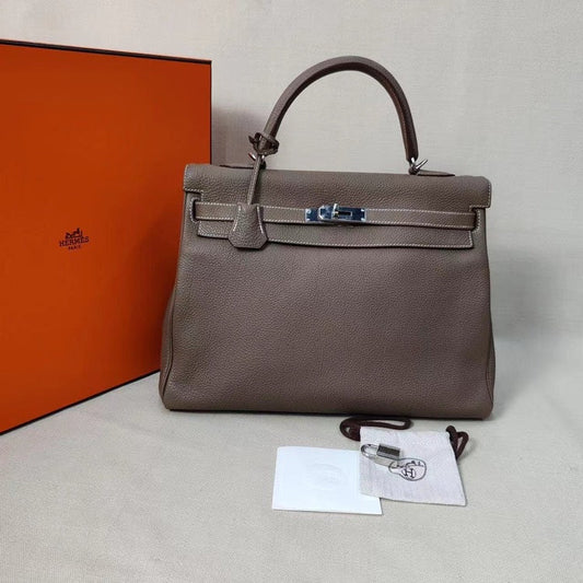 HERMES Togo Kelly Retourne 32 Etoupe B22-35
