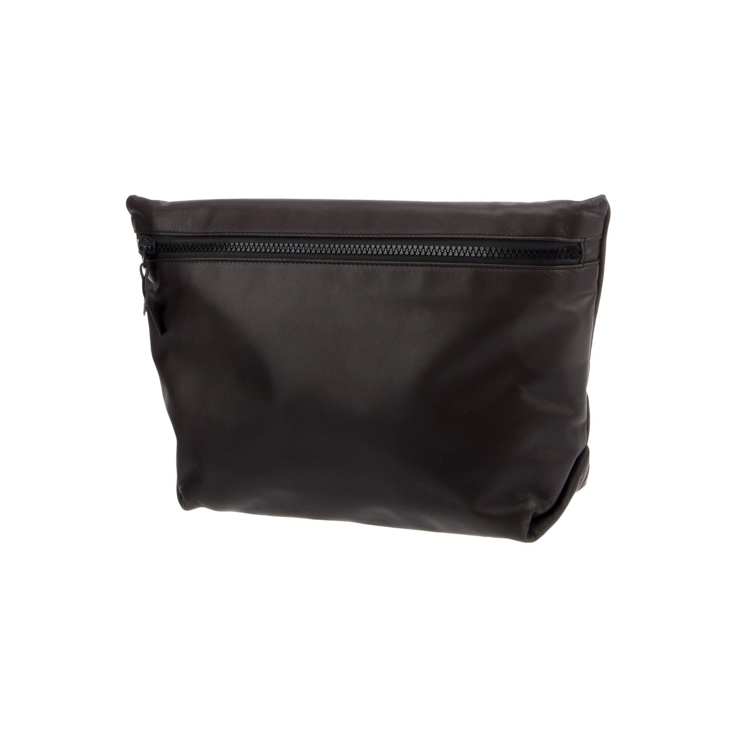 Bottega Veneta Leather Brown Zip Pouch