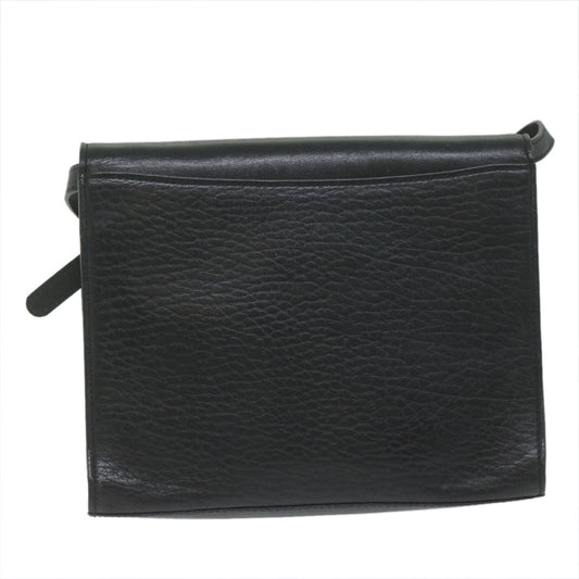 BurberrySs Shoulder Bag Leather Black Auth bs10626