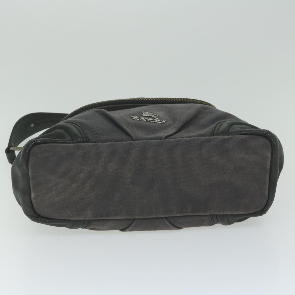 Burberry Shoulder Bag Canvas Gray Auth bs10635