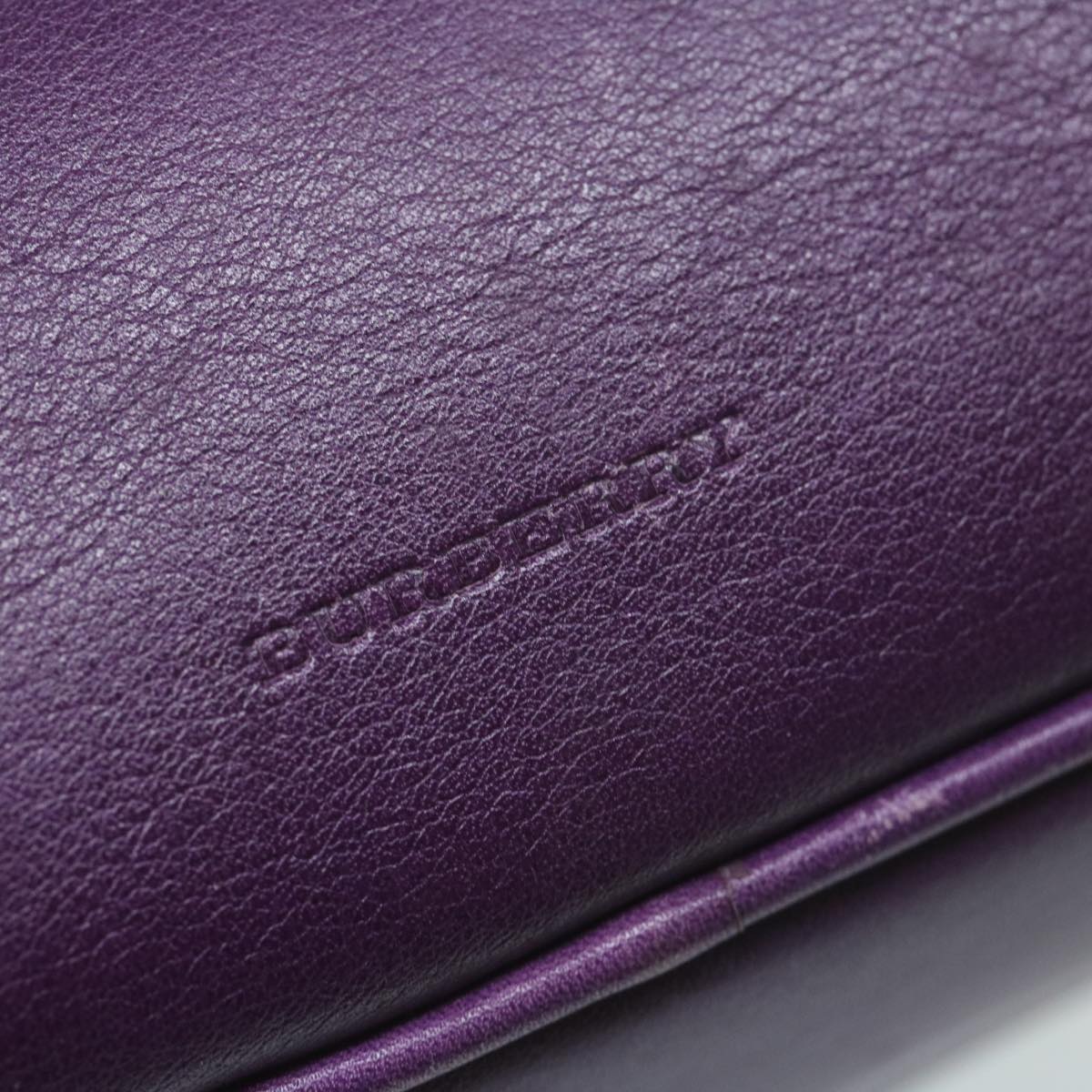 Burberry Shoulder Bag Leather Purple Auth bs11546