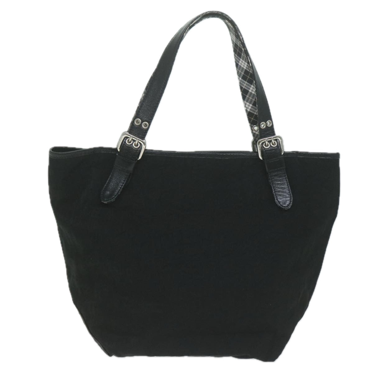 Burberry Nova Check Blue Label Shoulder Bag Nylon Black Auth bs11643