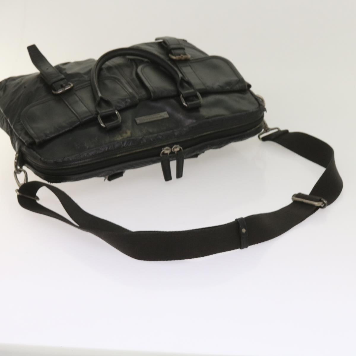 Burberry Shoulder Bag Leather 2Set Brown Black Auth bs11672