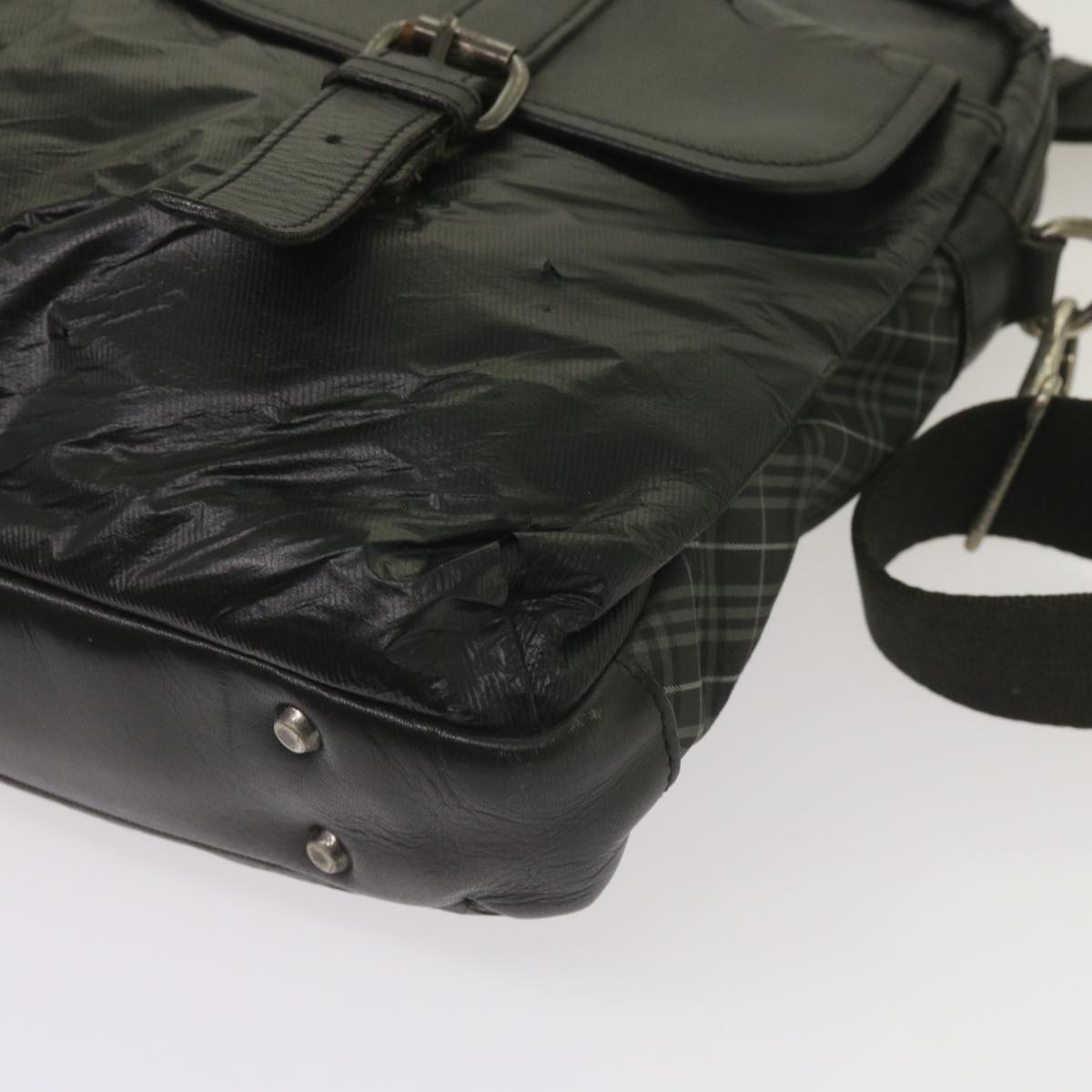 Burberry Shoulder Bag Leather 2Set Brown Black Auth bs11672