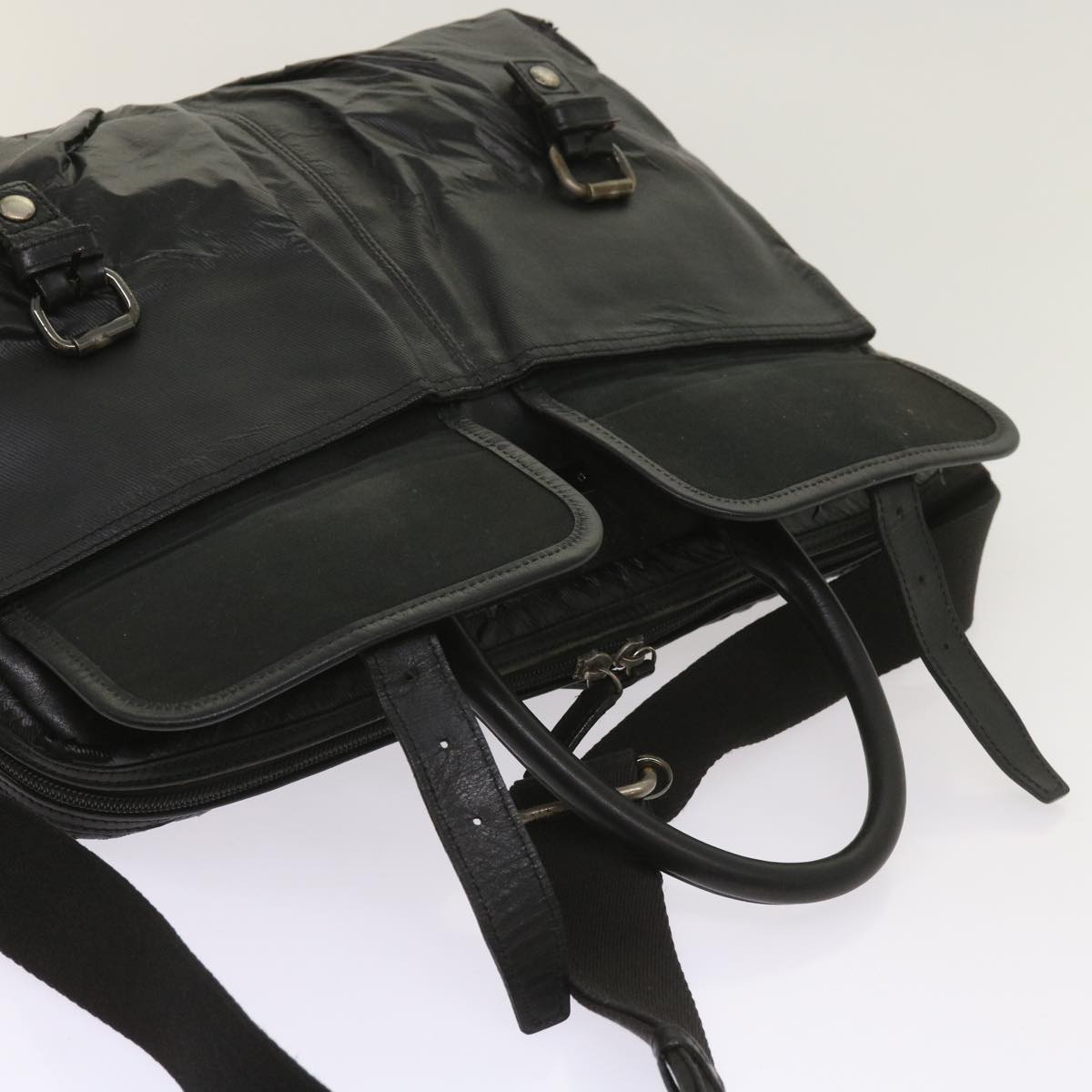 Burberry Shoulder Bag Leather 2Set Brown Black Auth bs11672