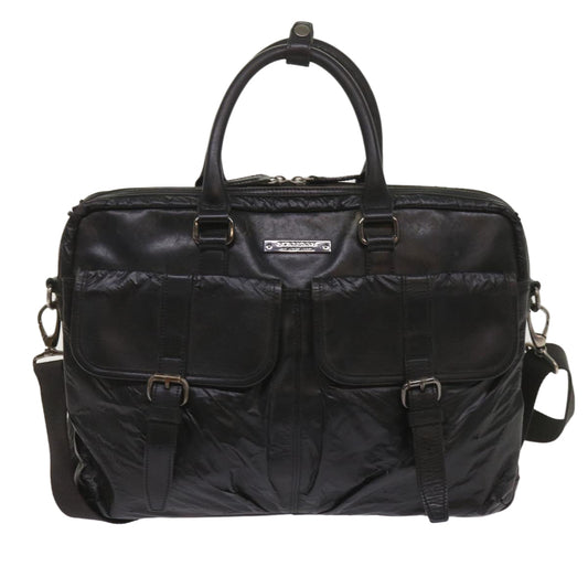 Burberry Shoulder Bag Leather 2Set Brown Black Auth bs11672