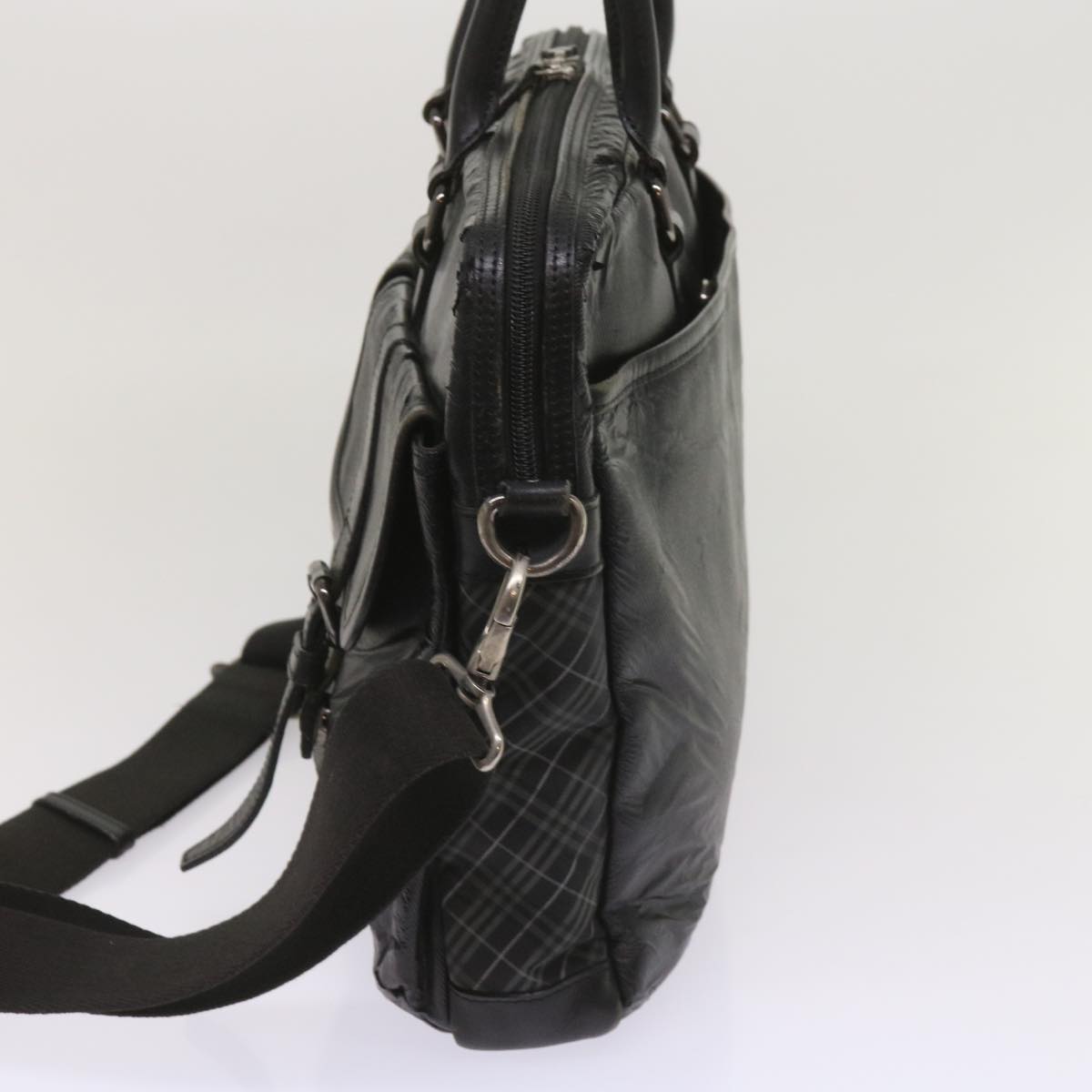 Burberry Shoulder Bag Leather 2Set Brown Black Auth bs11672