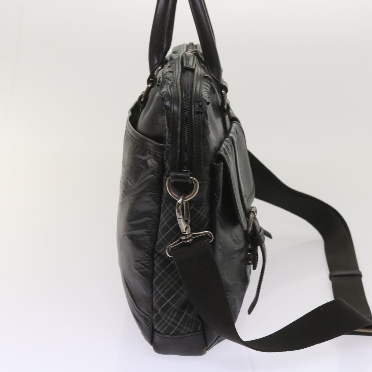 Burberry Shoulder Bag Leather 2Set Brown Black Auth bs11672
