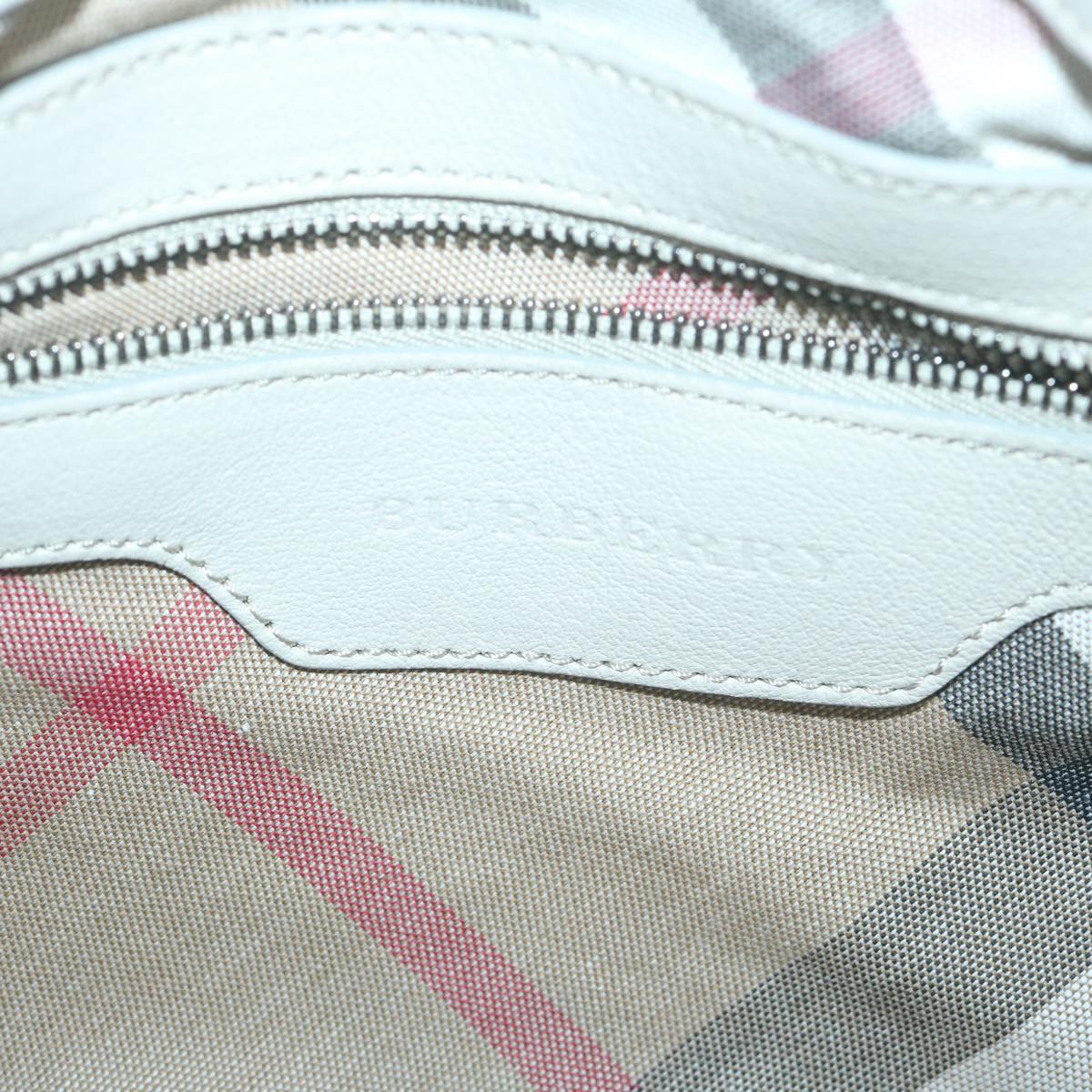 Burberry Shoulder Bag Leather Beige Auth bs11678
