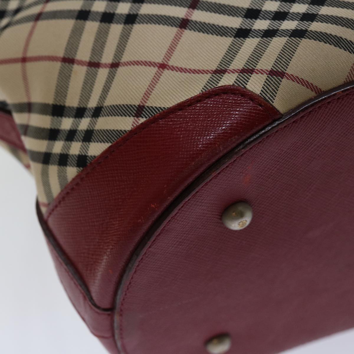 Burberry Nova Check Shoulder Bag Canvas Beige Auth bs13392