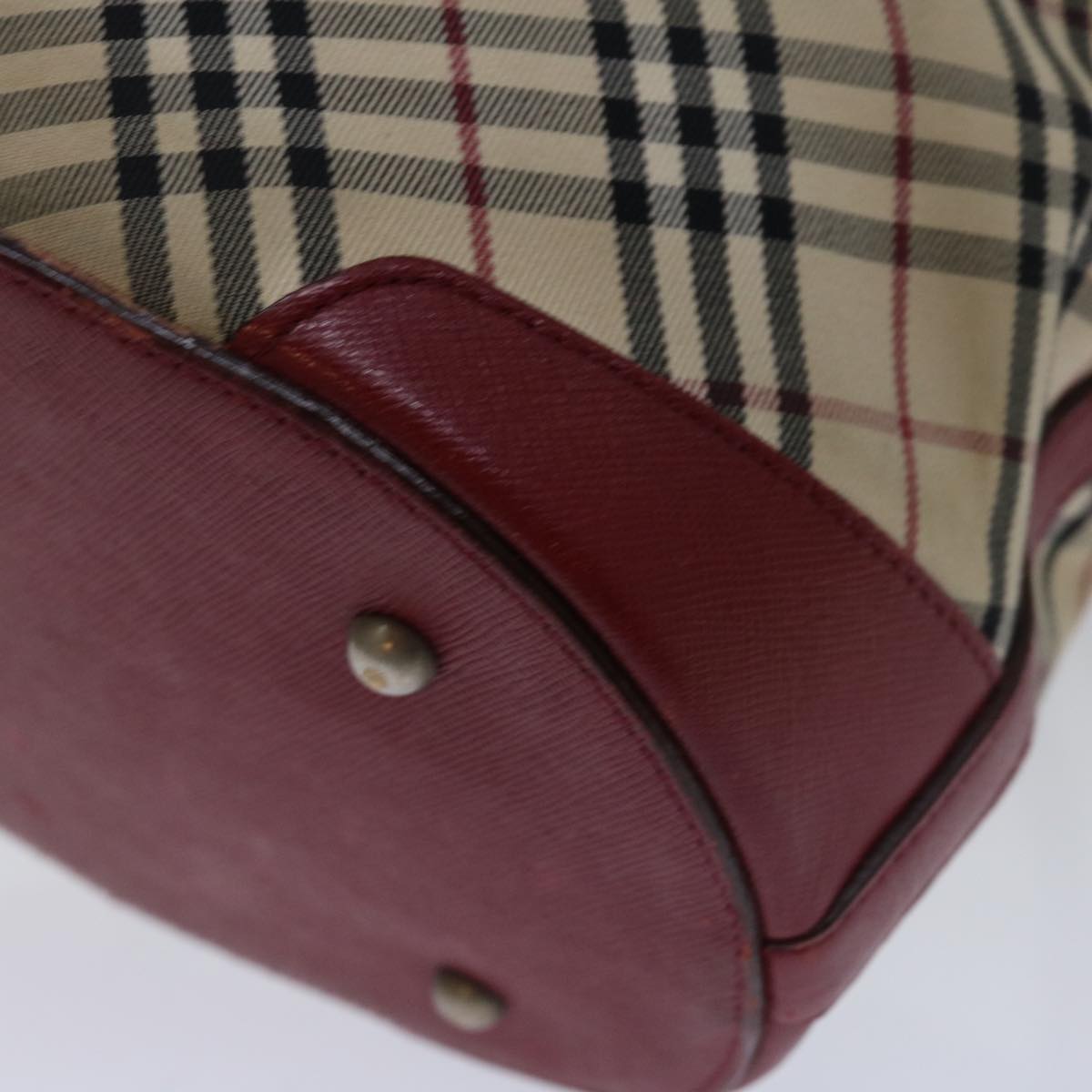 Burberry Nova Check Shoulder Bag Canvas Beige Auth bs13392