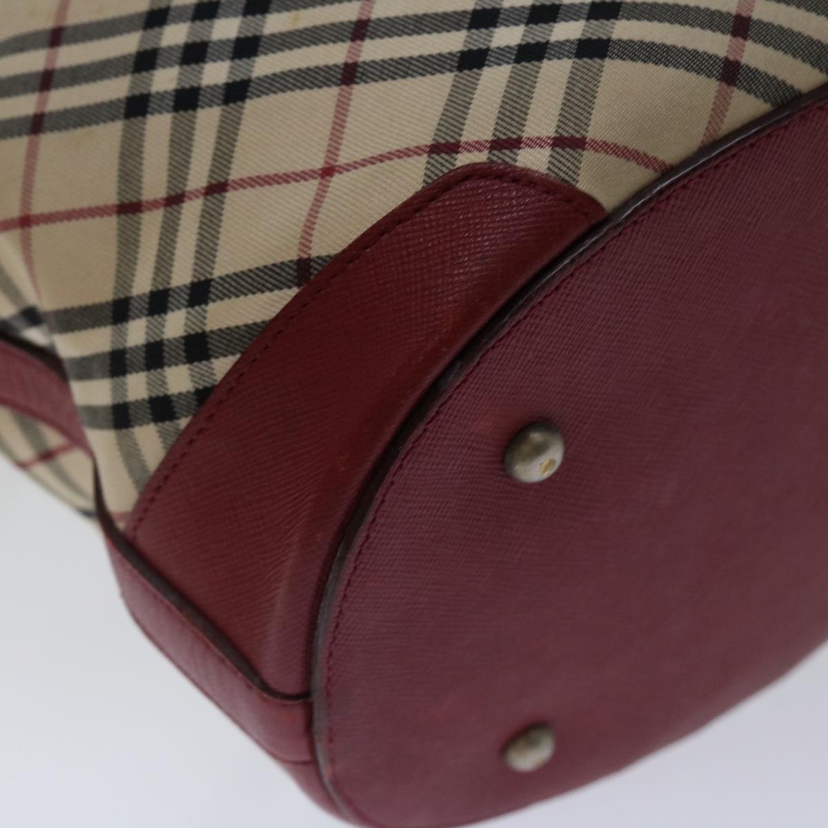 Burberry Nova Check Shoulder Bag Canvas Beige Auth bs13392