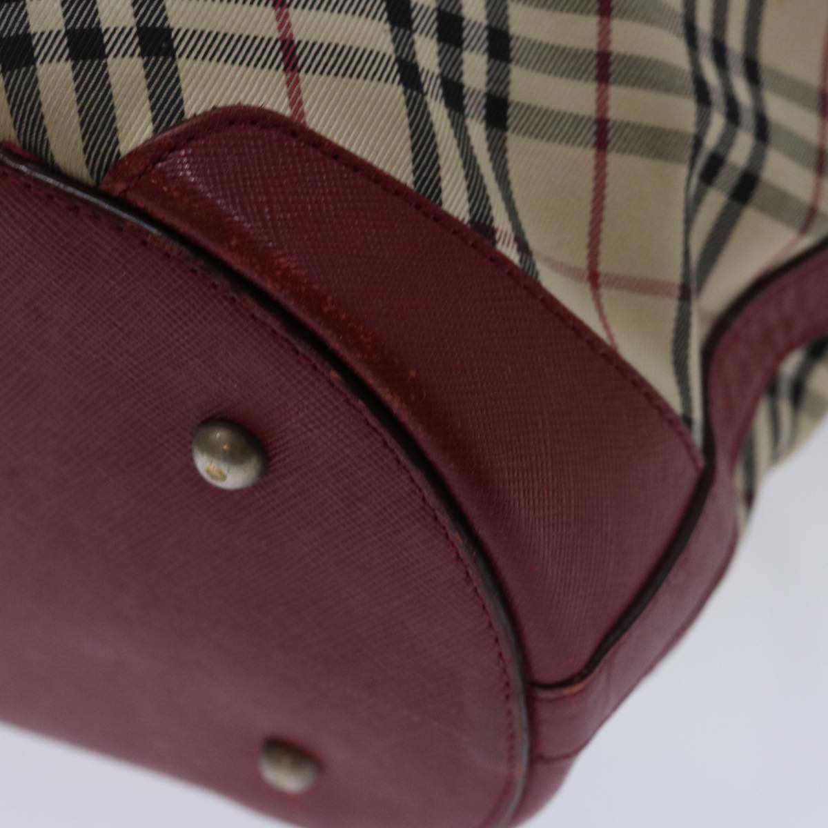 Burberry Nova Check Shoulder Bag Canvas Beige Auth bs13392