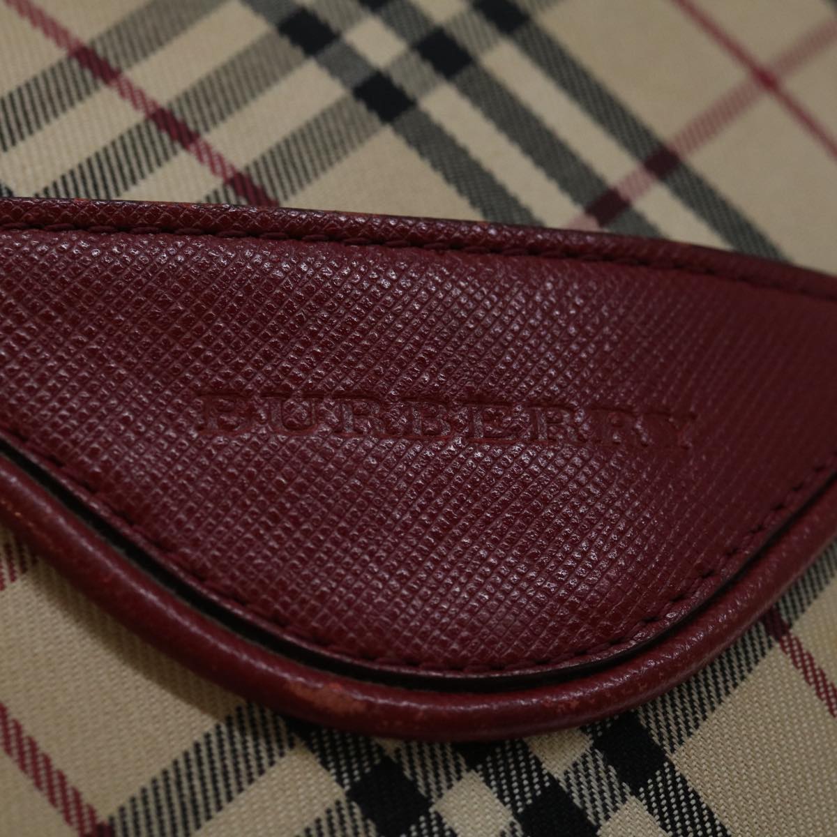 Burberry Nova Check Shoulder Bag Canvas Beige Auth bs13392