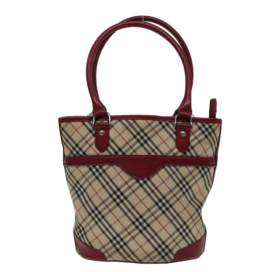 Burberry Nova Check Shoulder Bag Canvas Beige Auth bs13392