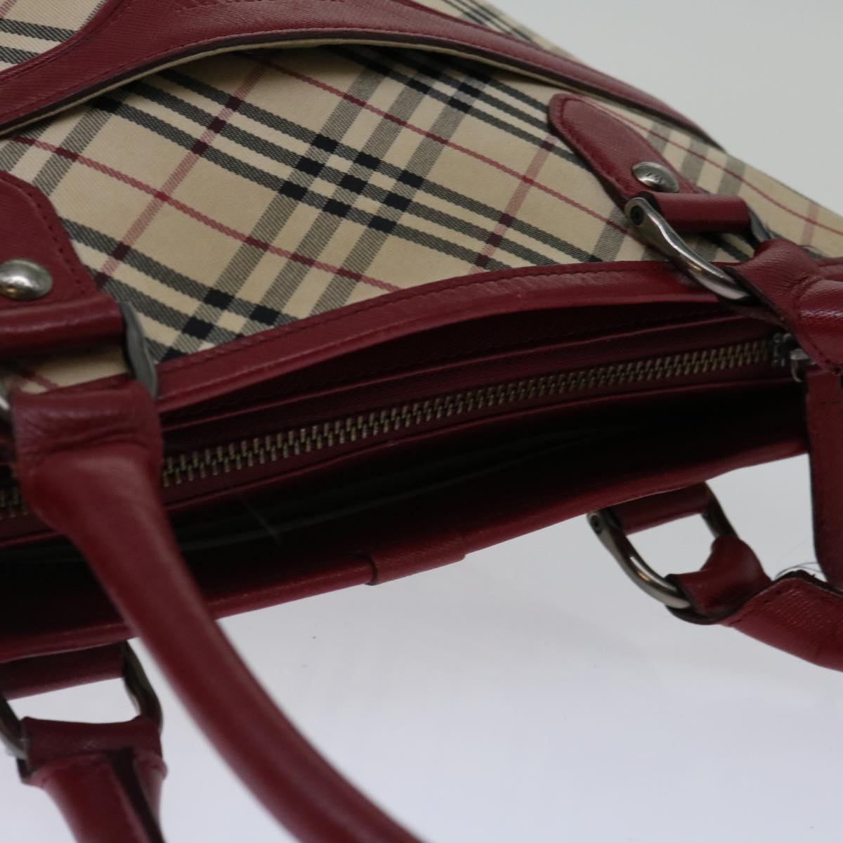 Burberry Nova Check Shoulder Bag Canvas Beige Auth bs13392