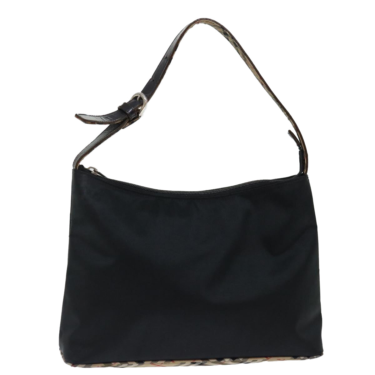 Burberry Nova Check Blue Label Shoulder Bag Nylon Beige Black Auth bs13514