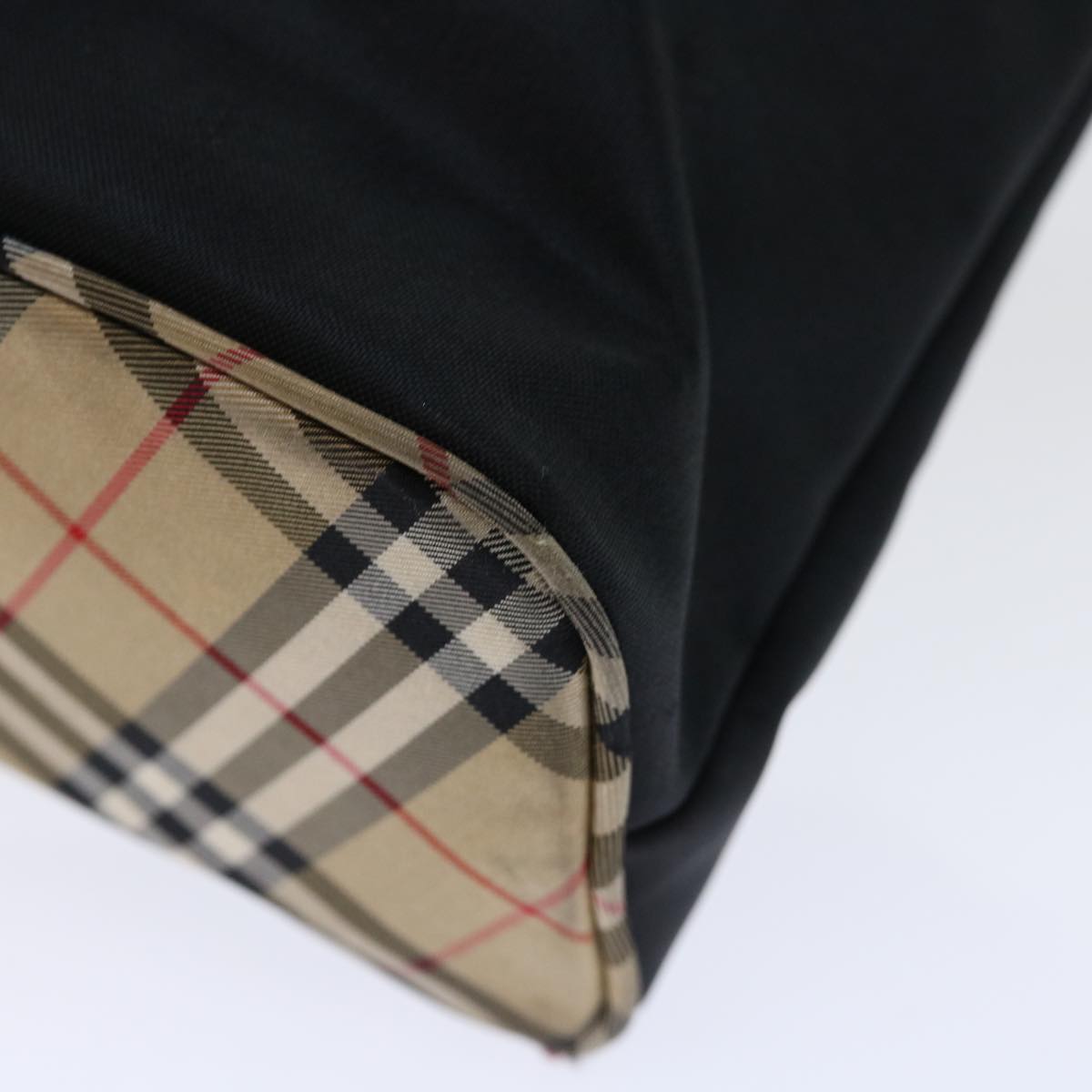 Burberry Nova Check Blue Label Shoulder Bag Nylon Beige Black Auth bs13514
