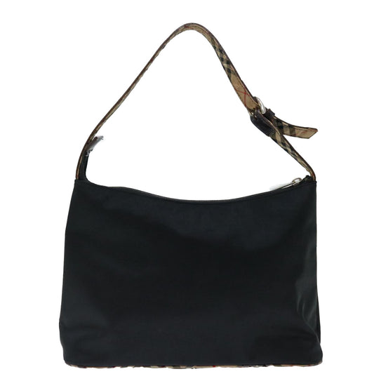Burberry Nova Check Blue Label Shoulder Bag Nylon Beige Black Auth bs13514