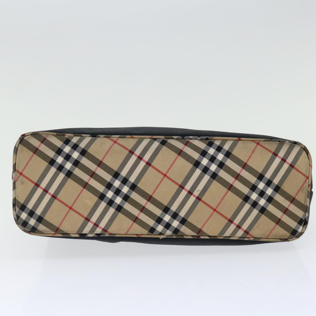 Burberry Nova Check Blue Label Shoulder Bag Nylon Beige Black Auth bs13514