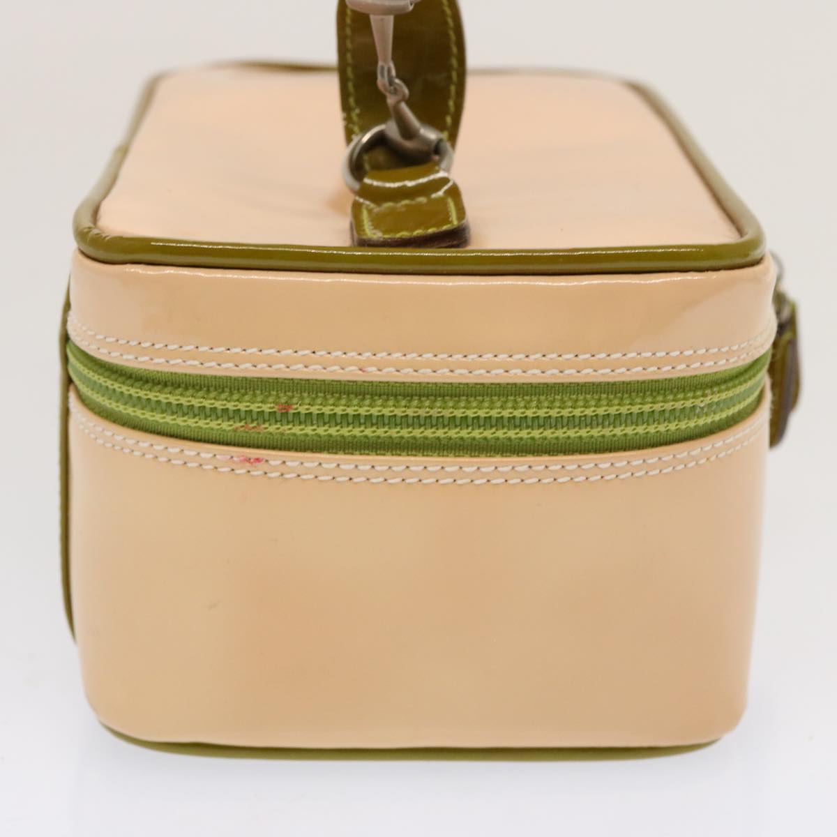 GUCCI Vanity Cosmetic Pouch Enamel Beige 032 1669 0141 Auth bs13940